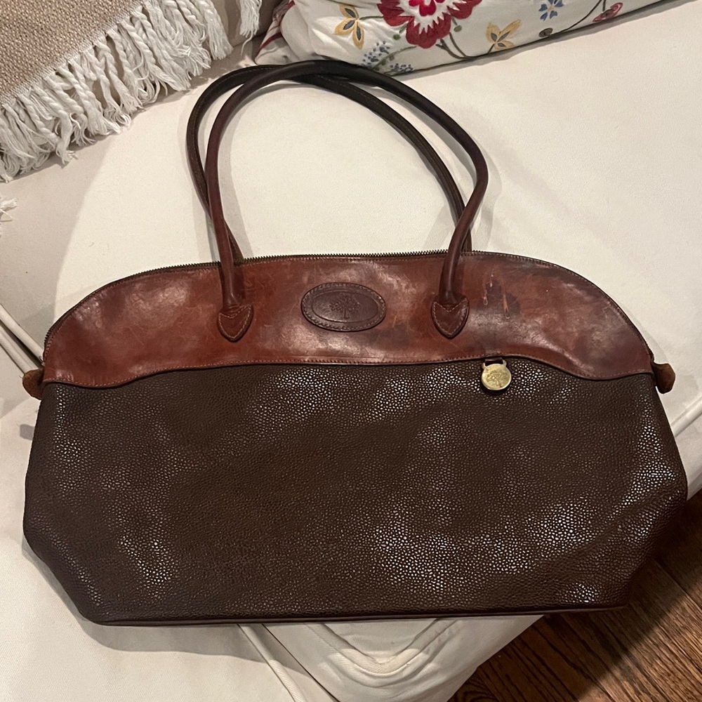 Vintage Mulberry Brown Leather Tote Bag